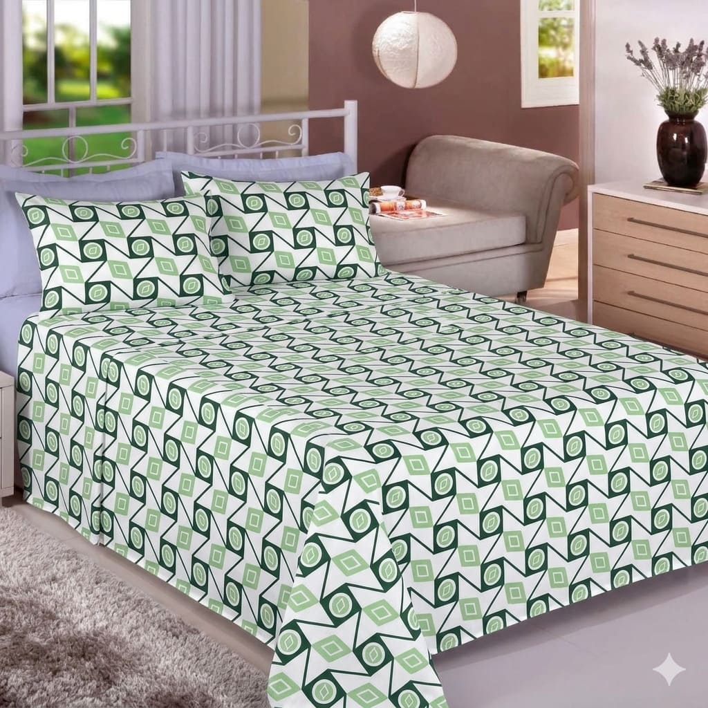 Jogo de Cama Casal 4 Peças Premium Plus 100% Algodão c/ Elástico