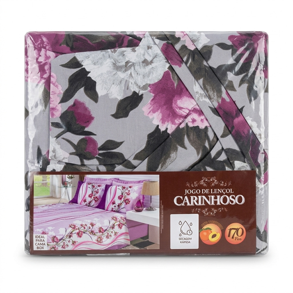 JOGO DE LENÇOL SOLTEIRO CARINHOSO 2 PEÇAS