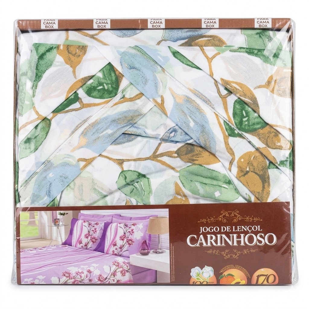 Jogo de Lençol Casado Carinhoso 3 Peças