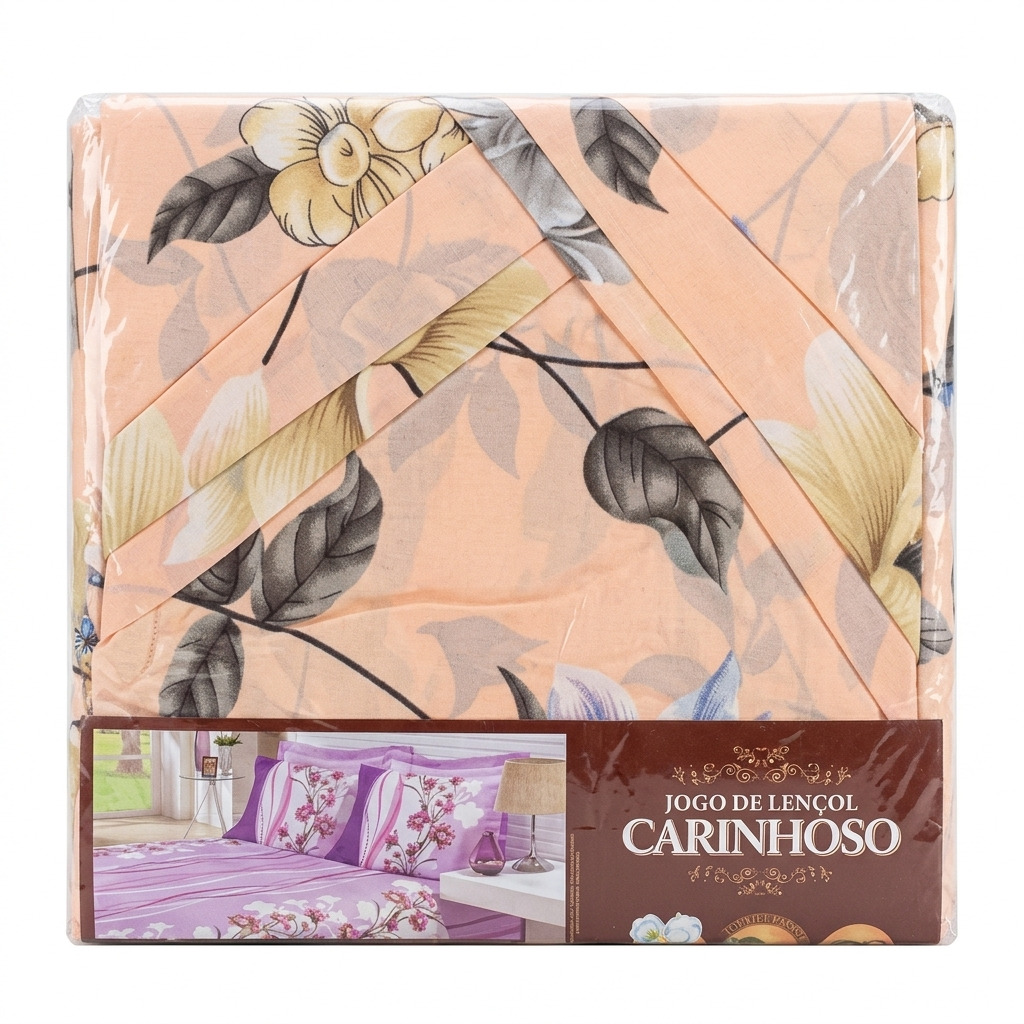 Jogo de Lençol Casado Carinhoso 3 Peças