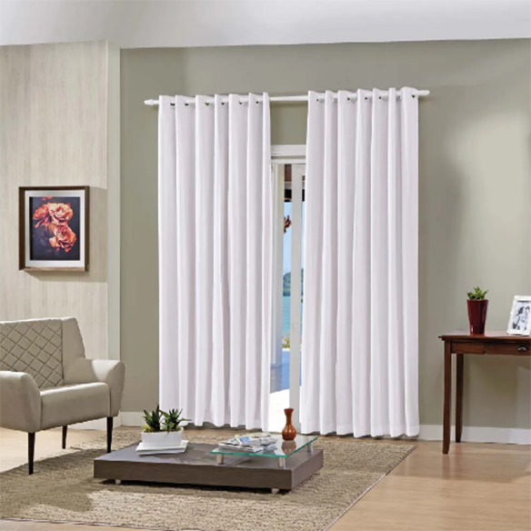 Cortina Branco Lisa com Blackout 2,40 x 1,60 m - Bella Janela