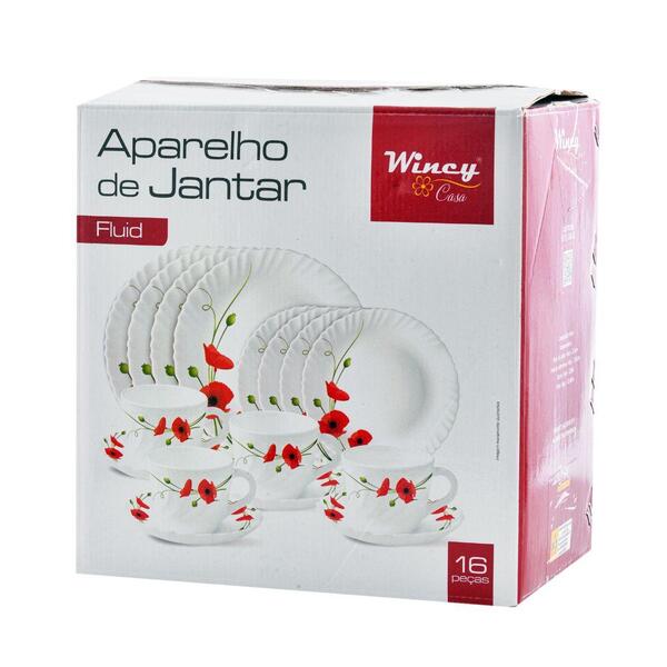 Aparelho De Jantar De Vidro Fluid Cloves Com 16 Peças