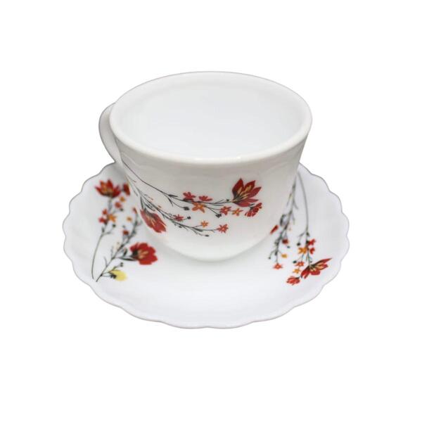 Aparelho De Jantar Vidro Branco 16 Peças Completo Chris Red